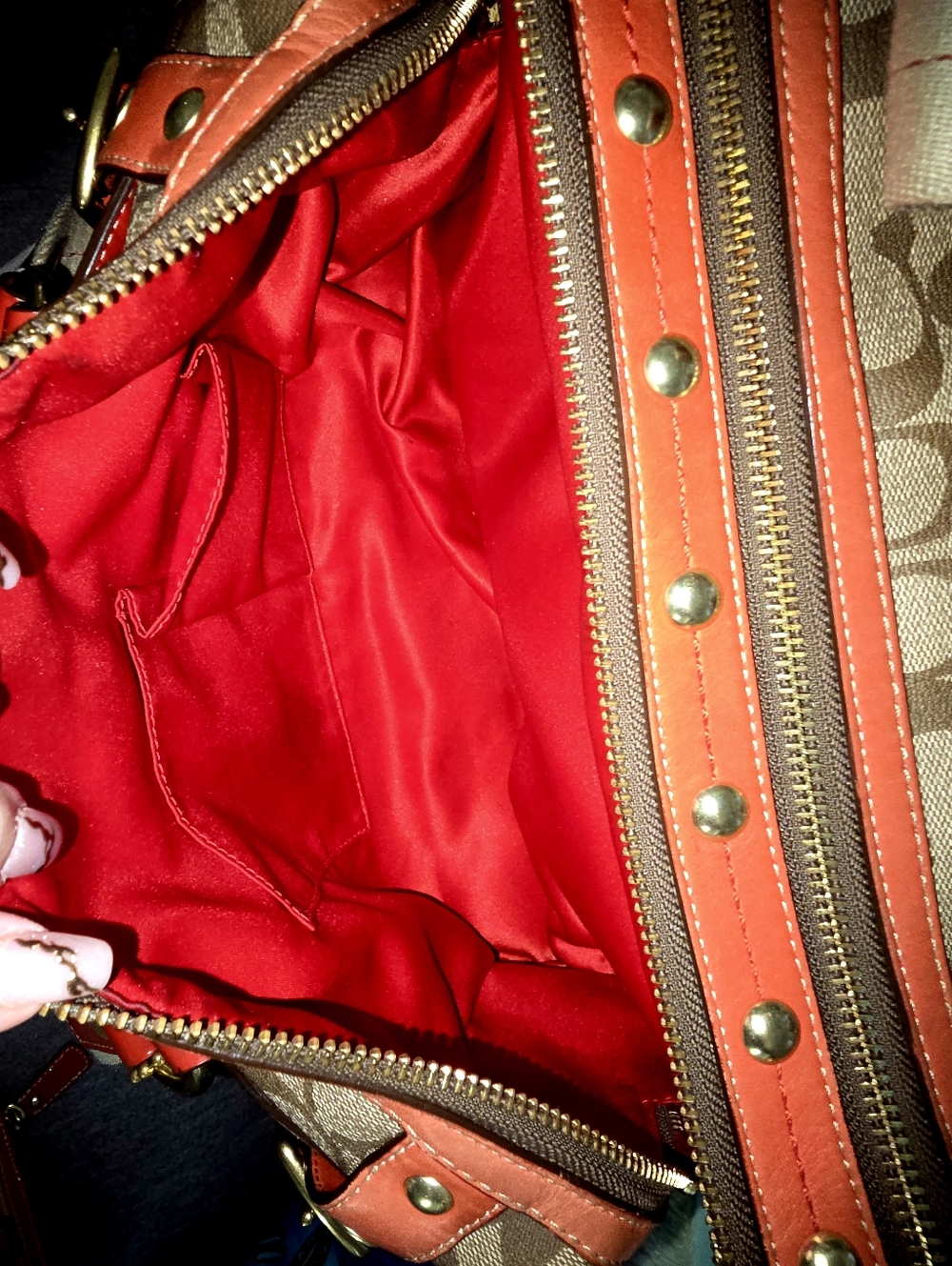 Coach Heritage Stripe XL Zip Satchel - Picture 13 of 15